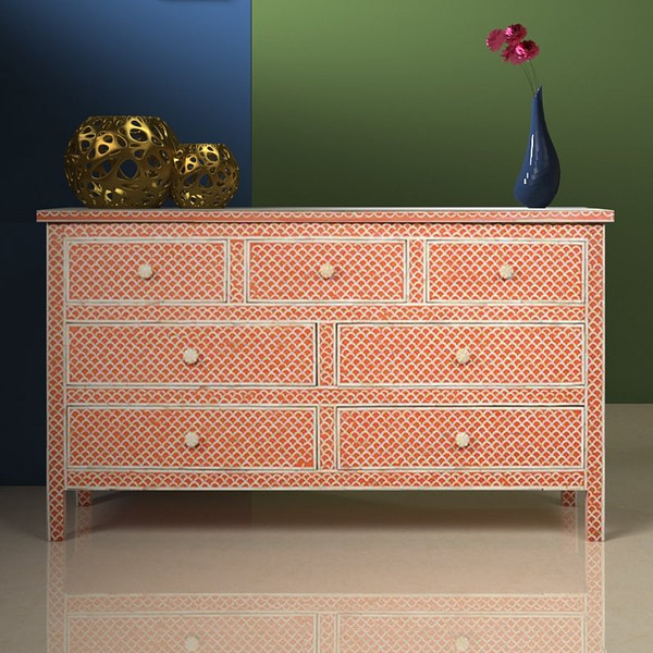 Orange Dresser in Inlay