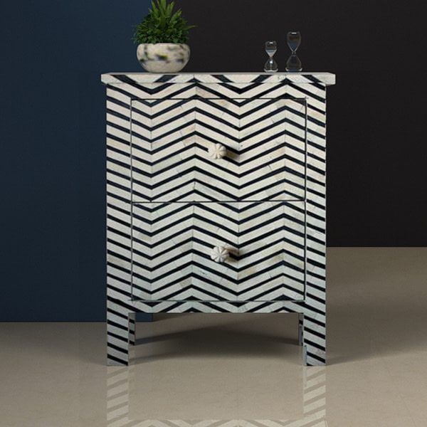 Chevron Bedside Table