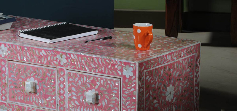 Caring for furniture made with mother of pearl inlay